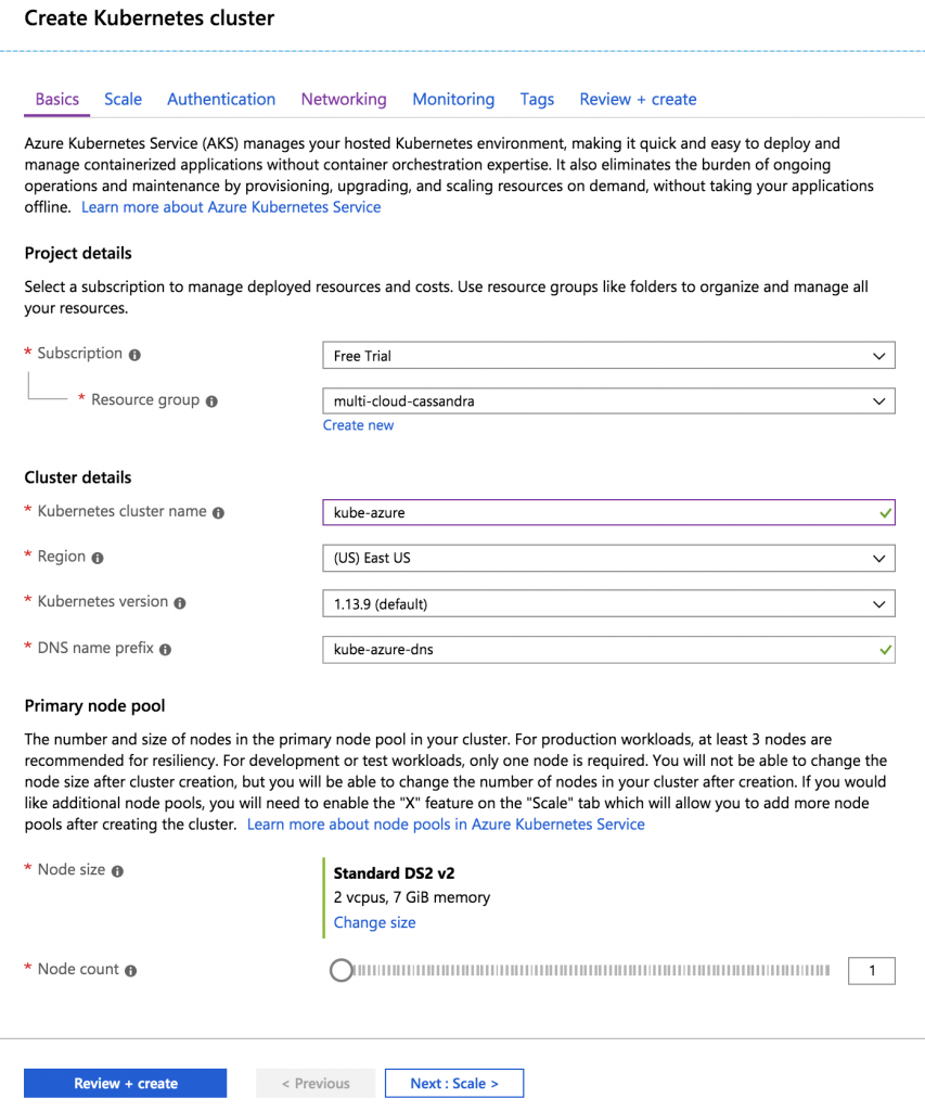 Add Azure kubernetes service