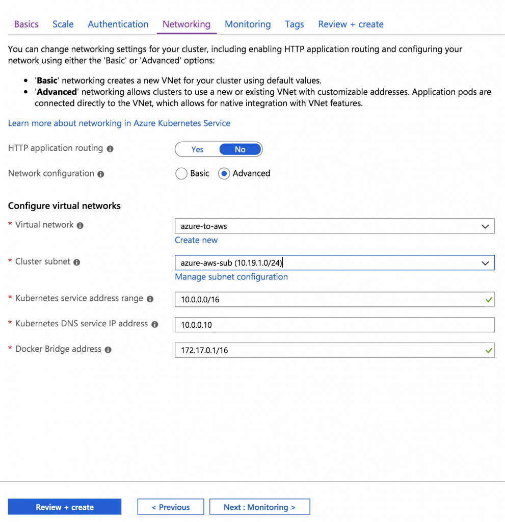 AKS networking